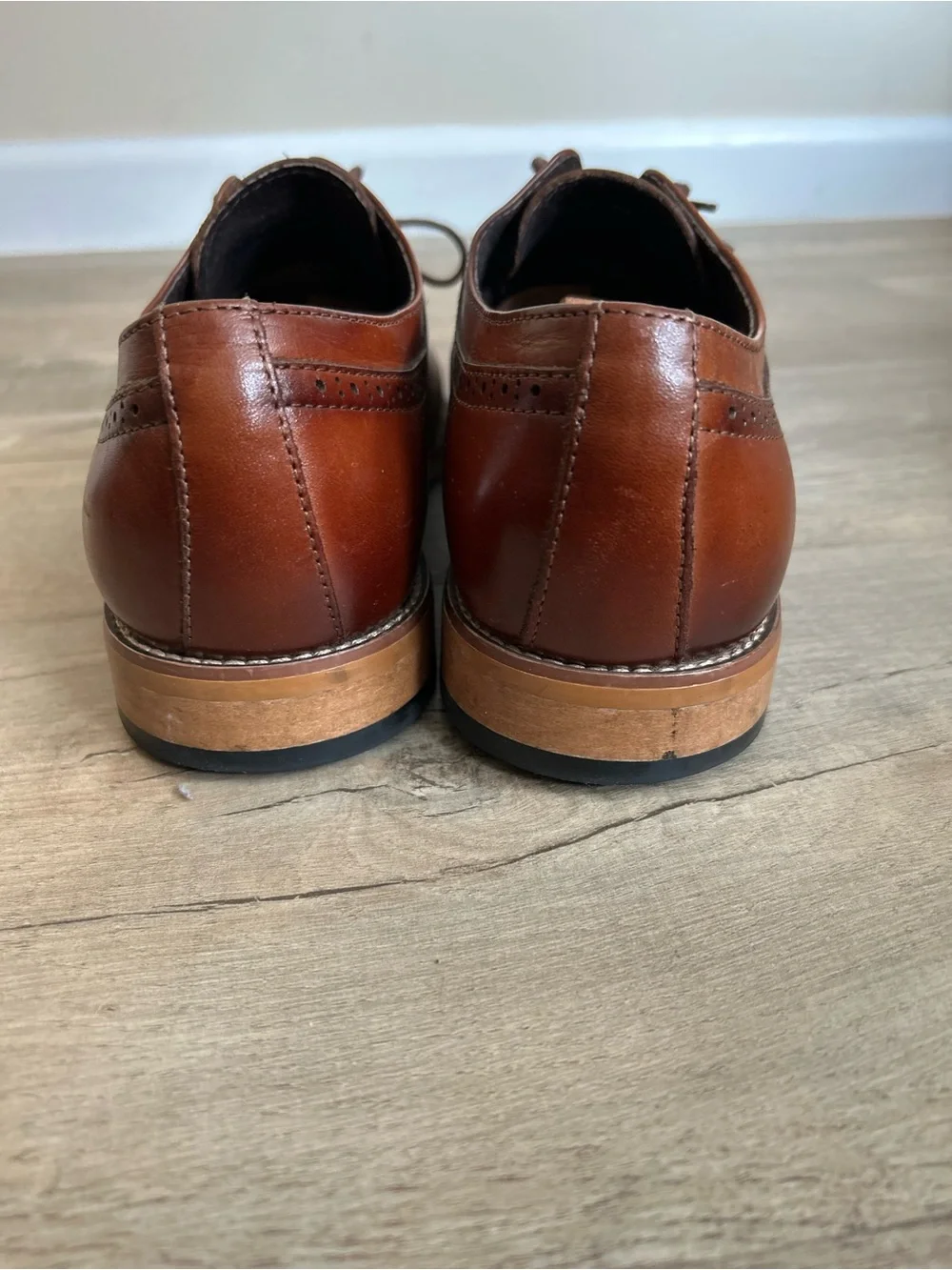 Stacy Adams Men’s Brown Leather Cap Toe Oxford Dress Shoes Size 9